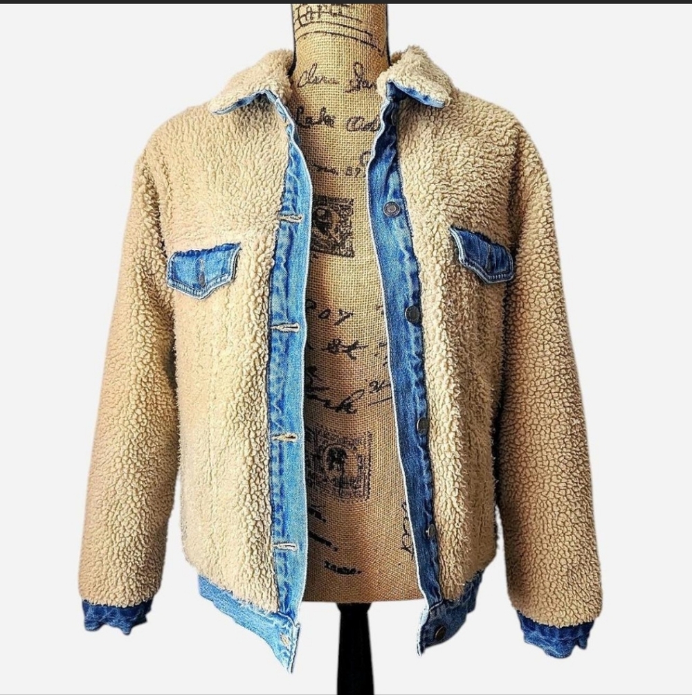 Forever 21 Sherpa Lined Denim Jacket